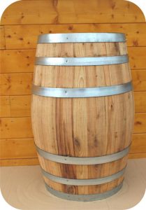 kastanje houten vat 110 liter met lijnolie - Tas Brouwinkel
