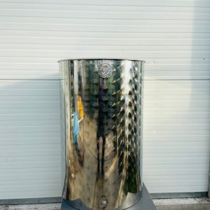 INOX vat 200 liter met stofdeksel