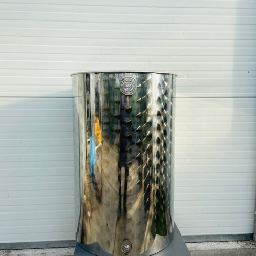 INOX vat 200 liter met stofdeksel