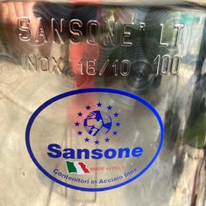 Vergistingsvat van 100 liter INOX inclusief onderstel en conische bodem merk Sansone