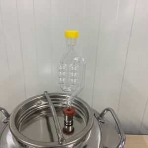 Vergistingsvat 10 liter van RVS met waterslot en kraan van Sansone