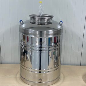 Vergistingsvat 100 liter van RVS met waterslot van Sansone